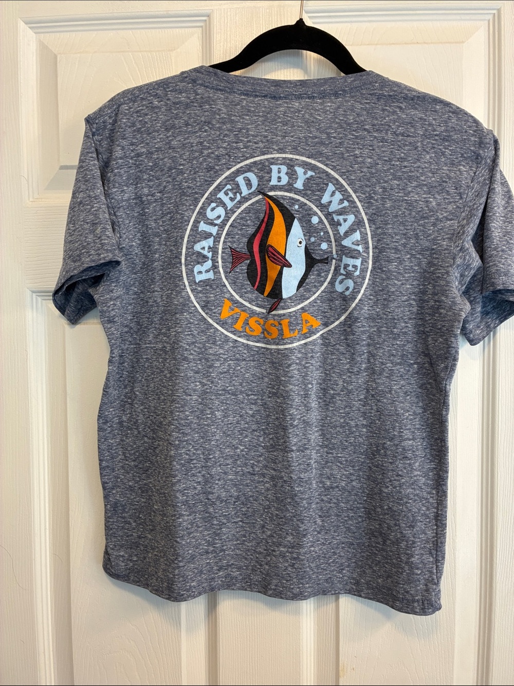 VISSLA Heather Blue Short Sleeve Logo Tee